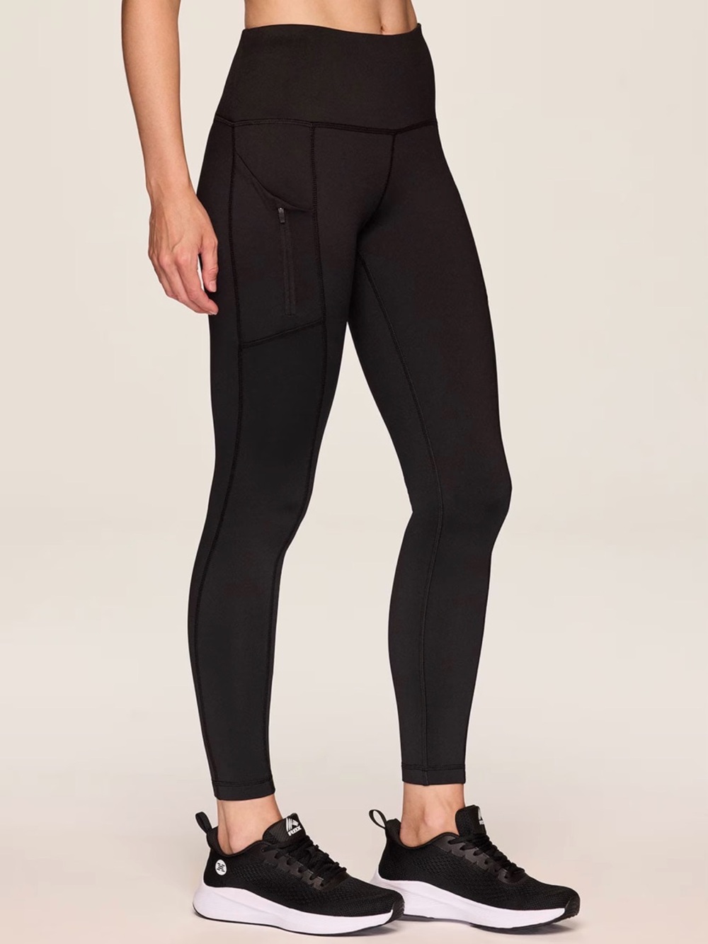New, RBX fleece lined, Black, Active Compression Leggings with Side Pocket